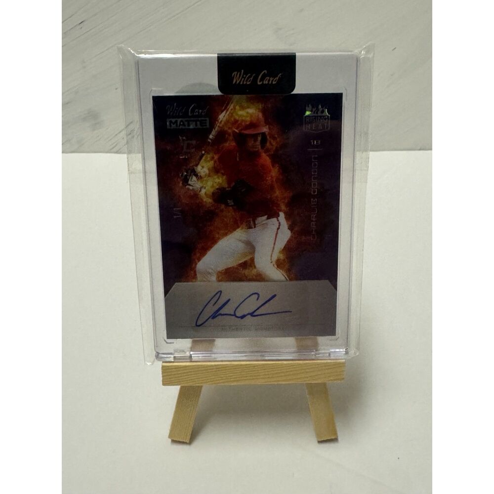 1/1 Charlie Condon auto wild card matte rising heat holo lux ssp MLB prospect